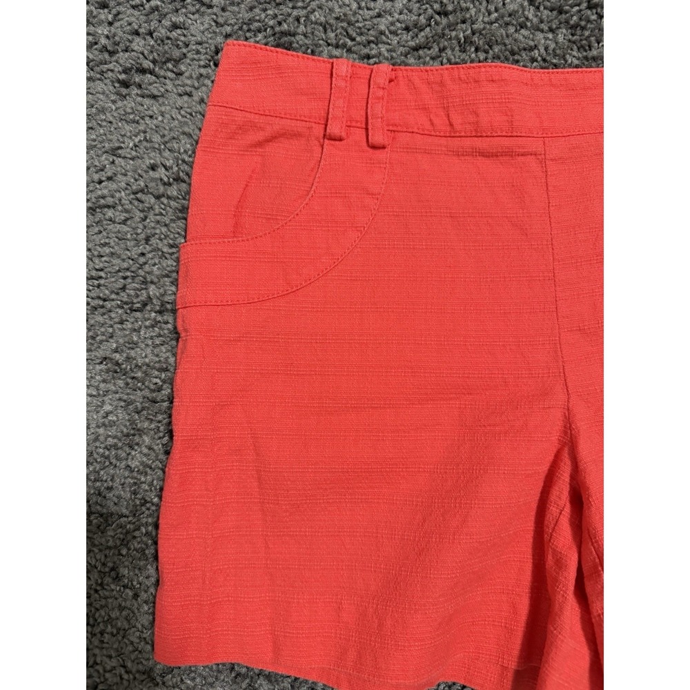 Elevenses (Anthropologie) Cotton blend shorts Coral/Hibiscus Color Sz. 4 - Picture 2 of 7